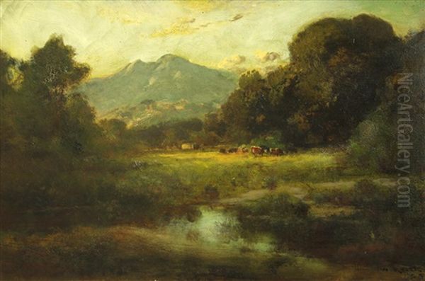 Cattle Grazing Near Mount Tamalpais by William Keith