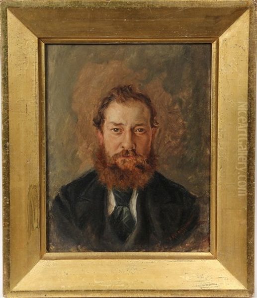 Portrait Of Red Bearded Man Oil Painting - Thomas Benjamin Kennington