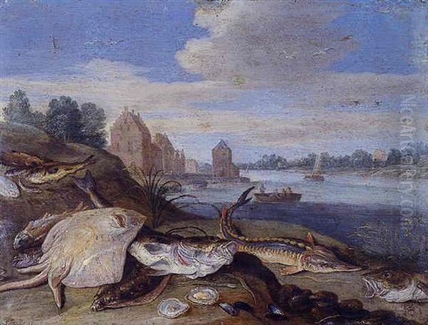 Poissons Et Coquillages Sur Un Rivage by Jan van Kessel the Elder