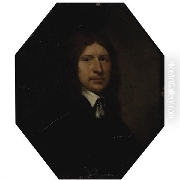 A Portrait Of A Gentleman Wearing A Black Cloak by Thomas De Keyser