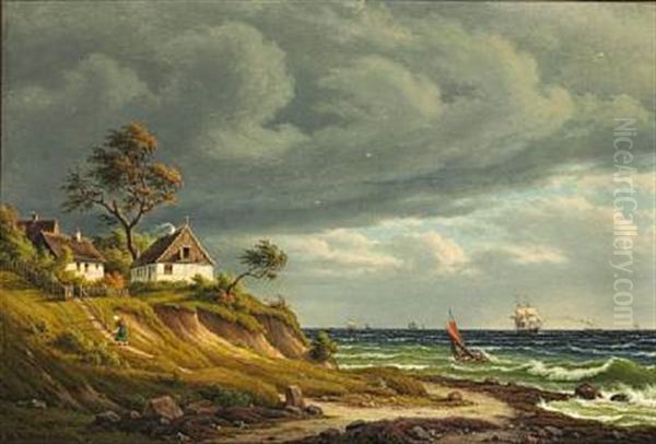 Ved Fiskerlejet Sletten. Frisk Kuling by Frederik Christian Jacobsen Kiaerskou