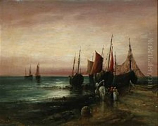 Fishing Boats On The Beach by Sarah Louise Kilpack