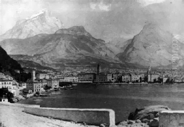 Vue D'une Ville Au Bord D'un Lac by Erich Kips