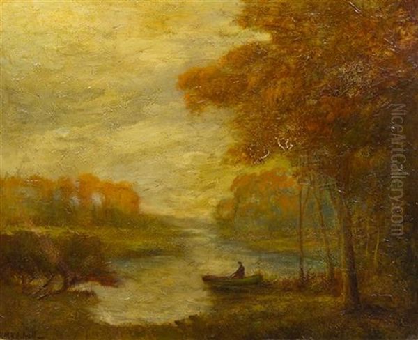 Boater At Dusk by Hudson Mindell Kitchell