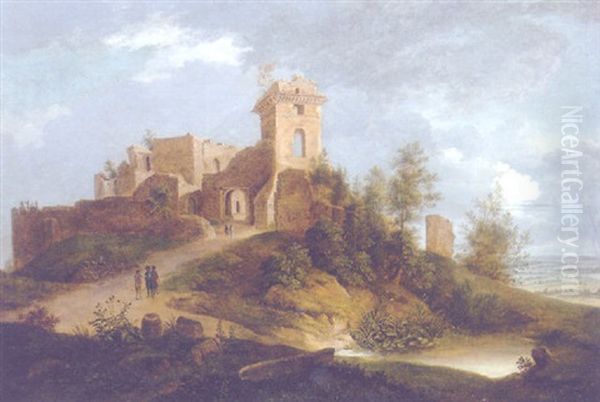 Burgruine Vor Weiter Landschaft by Johann Christian Klengel