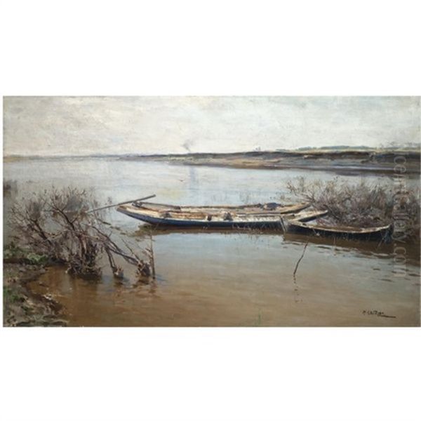 River Landscape by Nikolai Alexandrovich Klodt