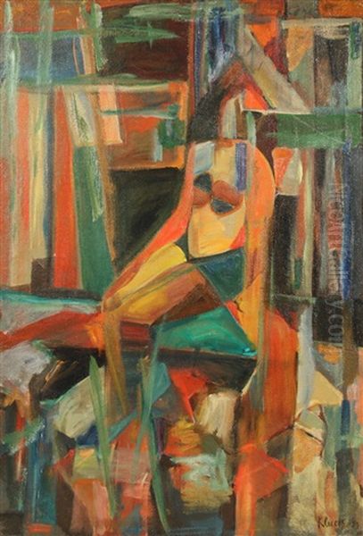 Seated Nude by Gustav Gustavovich Klutsis