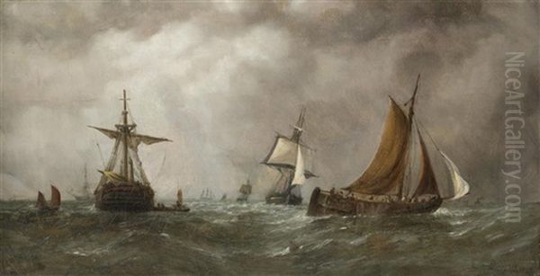 A Scene Near The Mouth Of The Thames by William Adolphus Knell