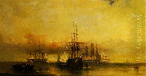 Naval Review At Spithead by William Adolphus Knell