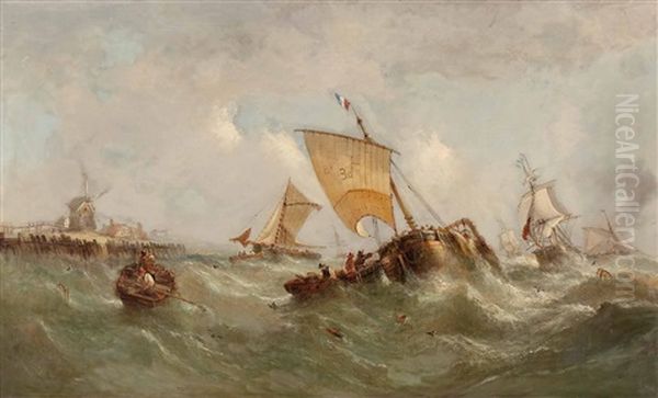 Kustenlandschaft Mit Segelbooten by William Callcott Knell