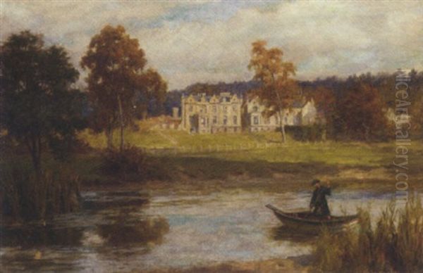 A Scotsman In A Rowing Boat Before A Country House by George Sheridan Knowles