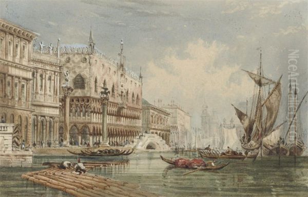 Venice Seen From The Water, The Doge Palace On The Left by James Henry Beard