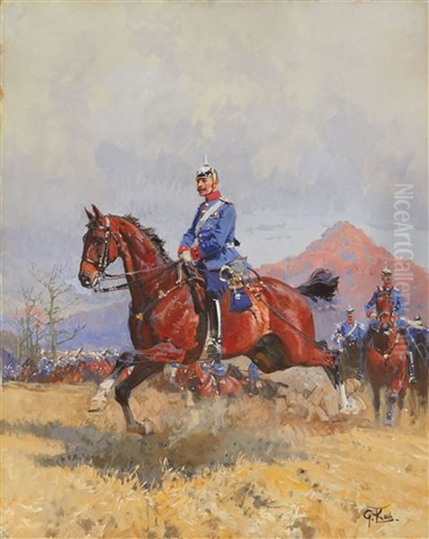 William Ii On Horseback by Georg Koch