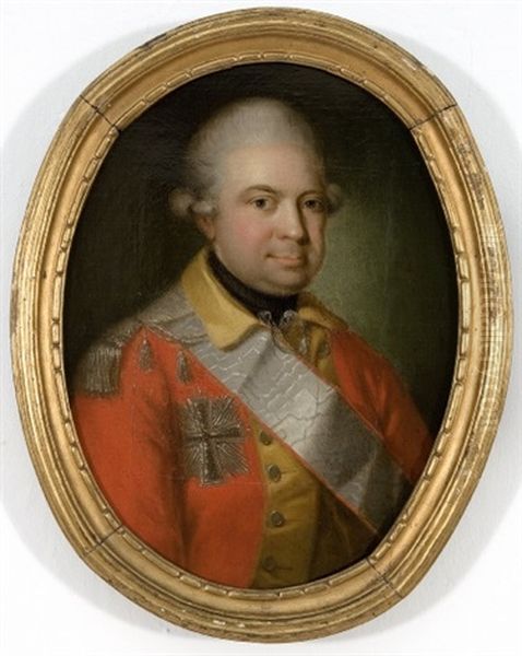 Portraet Af Generallojtnant Frederik Von Numsen I Rod Uniformsjakke Och Gul Vest (after Jens Juel) by Herman Koefoed