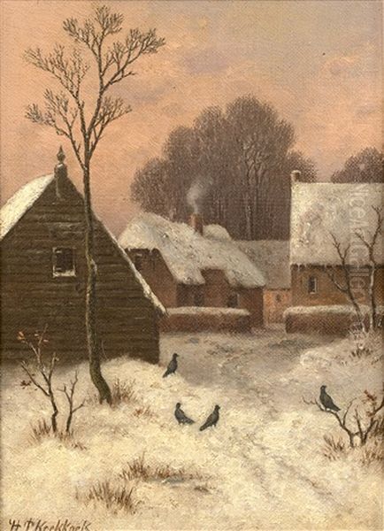 L'hiver - L'ete (pair) by Hendrik Pieter Koekkoek