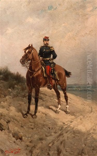 French Cavalry Man by Hermanus Willem Koekkoek