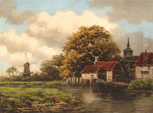 Village By The Water by Hermanus Willem Koekkoek