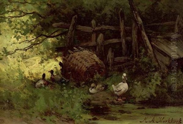 Landschaft Mit Enten by Marinus Adrianus Koekkoek