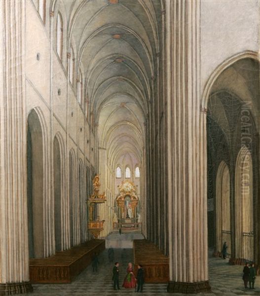 Interior Av Uppsala Domkyrka by Gustav Koehler