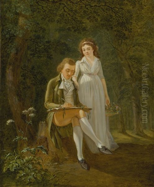 Portrait Of Jean Frederic D'ostervald (1773-1850) And His Wife, Rose-marie Alexandrine D'ivernois by Franz Niklaus Koenig