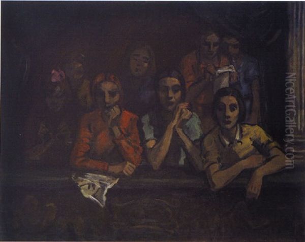 Junge Frauen Und Kinder In Der Theaterloge by Leo von Koenig