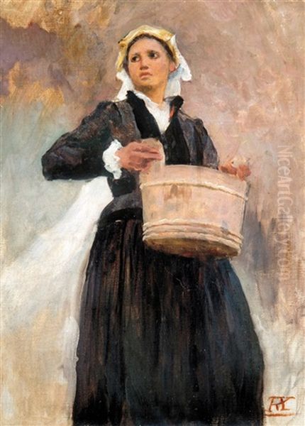 Lady With A Tub by Aladar Koeroesfoei Kriesch