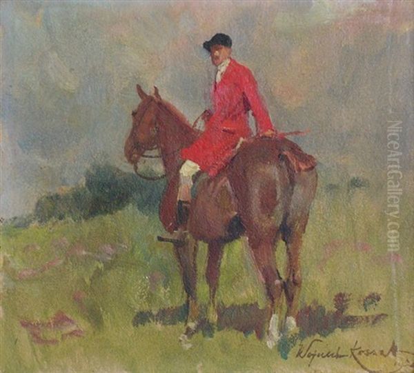 Cavalier En Rouge by Woiciech (Aldabert) Ritter von Kossak