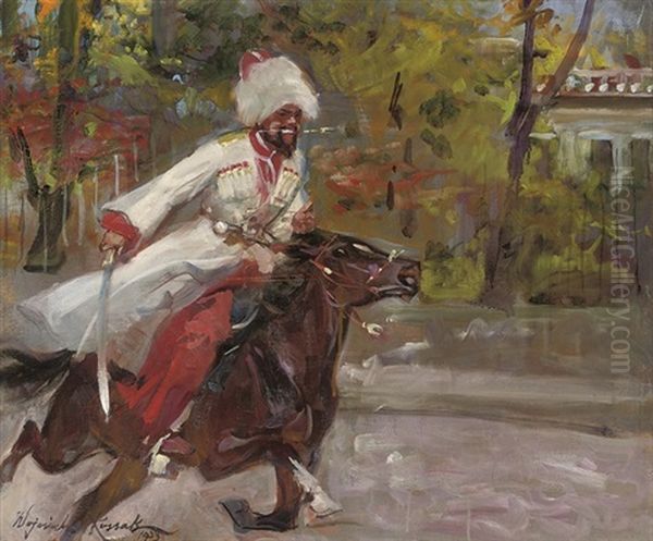 Cossack On The Charge by Woiciech (Aldabert) Ritter von Kossak