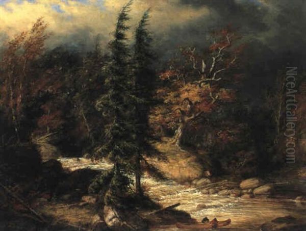 Portage Past The Rapids by Cornelius David Krieghoff