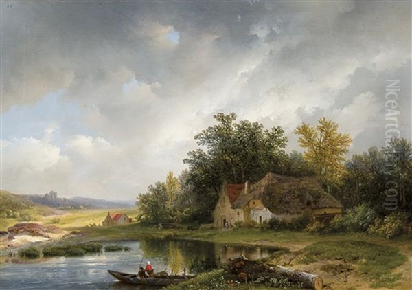 Riviergezicht - Vue De Riviere by Pieter Lodewijk Kuhnen