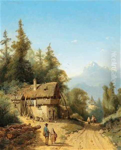 In The Alps by Carl Joseph Kuwasseg