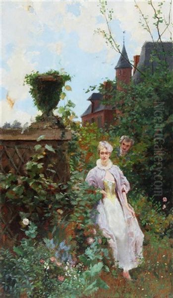 Tryst In The Walled Garden by Gaston La Touche