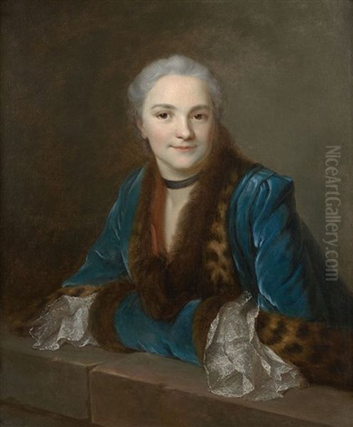 Portrait De Marie-gabrielle-louise De La Fontaine Solare De La Boissiere, Epouse Du Marquis De Sesmaisons by Maurice Quentin de La Tour