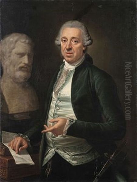 Bildnis Von Domenico De Angelis Mit Der Buste Des Bias Von Priene by Pietro Labruzzi