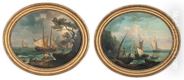 Le Depart Pour La Peche (+ La Remontee Des Filets; 2 Works) by Charles Francois Lacroix