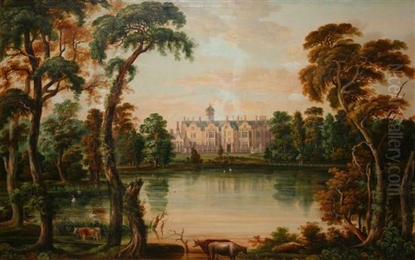 View Of Blickling Hall From Across The Lake by Robert Ladbrooke