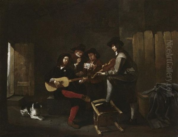 Musizierende Gesellschaft In Der Stube by Pieter Jacobsz. van Laer