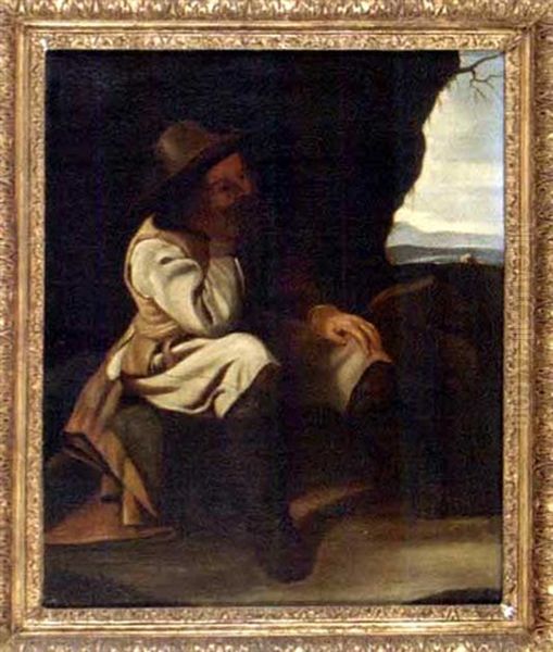 Homme Assis Pensant by Pieter Jacobsz. van Laer