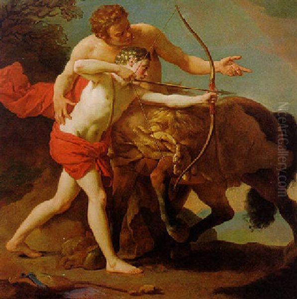 The Centaur Chiron Instructing Achilles by Louis Jean Francois Lagrenee