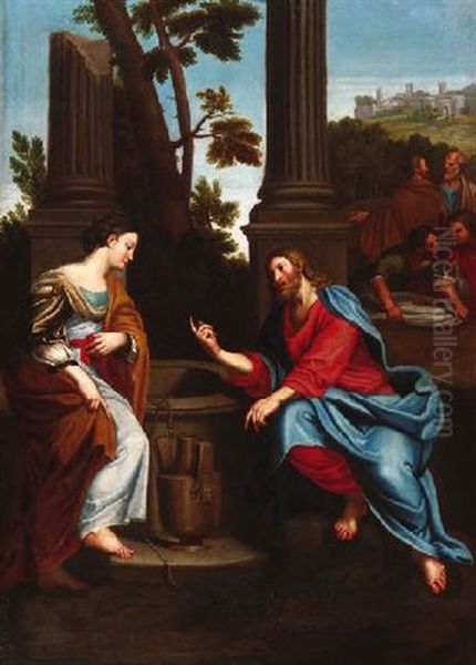 Christus Und Die Samariterin Am Brunnen by Laurent de (LaHyre) LaHire