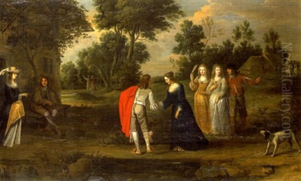 La Rencontre Dans Le Parc by Christoffel Jacobsz. Van Der Lamen