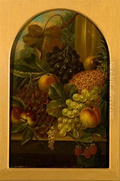 Still Life Of Fruit On A Ledge by George Lance