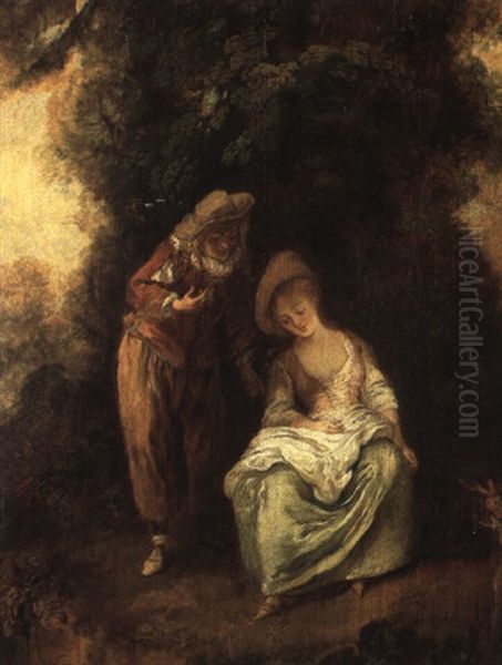 Lovers Resting Beneath A Tree by Nicolas Lancret