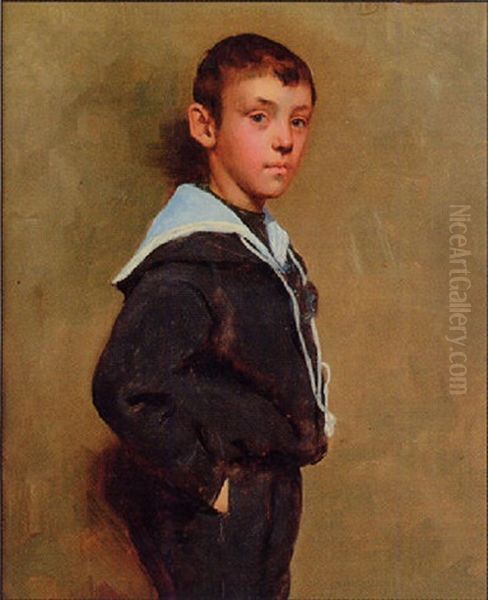 Portrait Of Adolph Cookson Curry Aged 8 by John Saint-Helier Lander