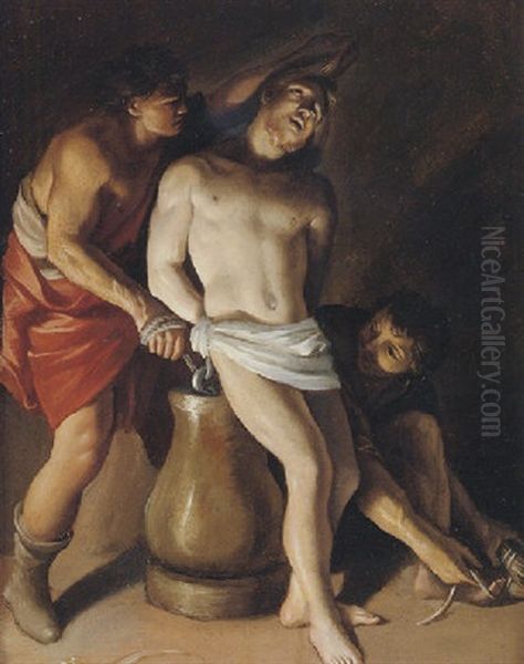 Chrits At The Column by Giovanni Lanfranco