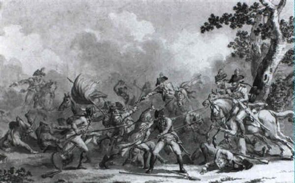 Battle Between The Infantry And The Cavalry by Dirk Langendyk