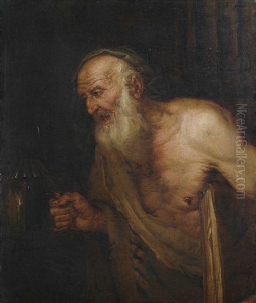 Diogenes Mit Der Lampe Auf Menschensuche by Giovanni Battista Langetti