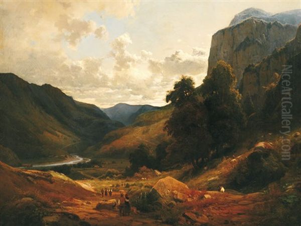 Romantic Landscape by Louis Auguste Lapito