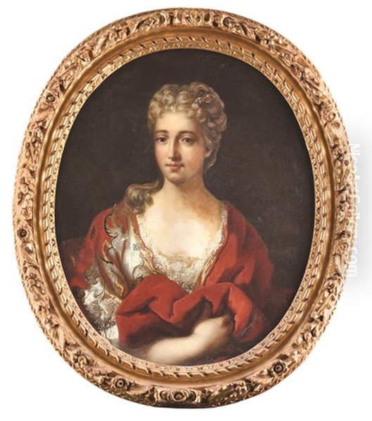 Portrait De Dame En Riche Costume Louis Xiv by Nicolas de Largilliere