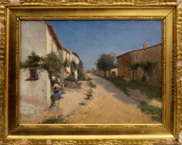 View Of A Village Street by Jose de Larrocha Gonzalez